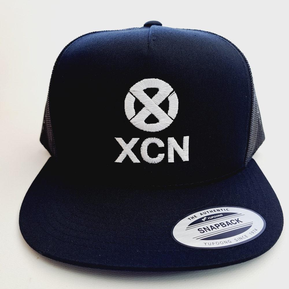 Onyx XCN Crypto Currency Trucker Mesh Snapback Hat Cap Embroidered
